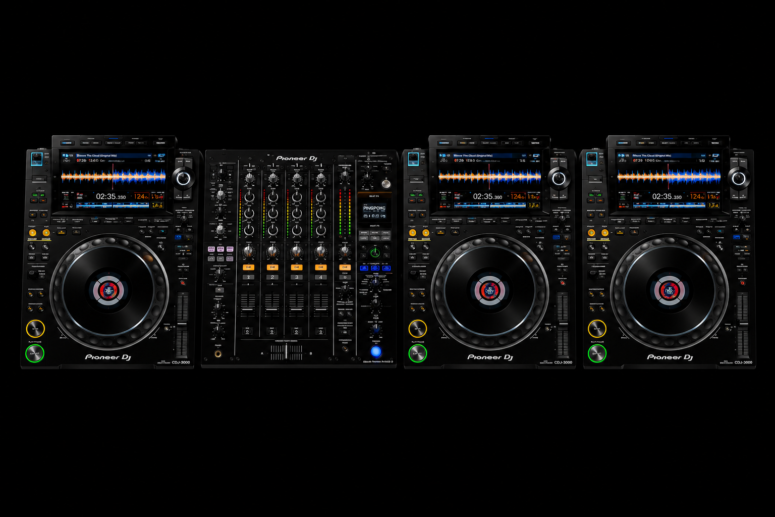 Setup técnico de INDIGA: consola Pioneer DJ CDJ-3000 y mixer DJM